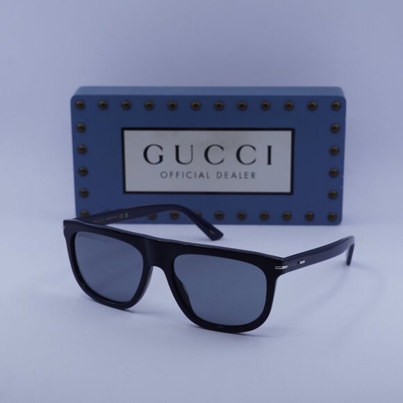 Gucci GG1726S 003 Square Sunglasses - Shiny Blue/Grey - Picture 5 of 11